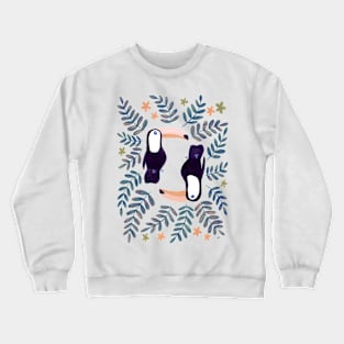 Toucans Pattern - Retro Orange Crewneck Sweatshirt